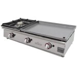 Plancha gaz acier rectifi 60x40x0, 6cm + rchaud arilex
