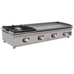 Plancha gaz acier rectifi 80x40x0, 6cm + rchaud arilex