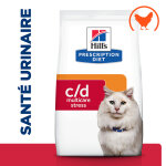 1, 5kg c / d urinary stress urinary care poulet hill's prescription diet - croquettes pour chat