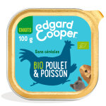 100g edgard & cooper puppy menu bio sans crales poulet bio, poisson bio - pte pour chien
