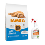 10kg poisson de mer iams advanced nutrition kitten croquettes pour chaton + 709ml d�tachant et d�sodorisant ...