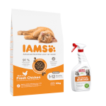 10kg poulet iams advanced nutrition kitten croquettes pour chaton + 709ml d�tachant et d�sodorisant oxy ...