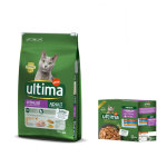 10kg st�rilis�, poulet, orge ultima croquettes pour chat + 8x85g st�rilis�, lot mixte ii (poulet, boeuf, ...