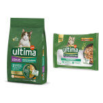 10kg st�rilis� protection urinaire poulet ultima croquettes pour chat + 8x85g st�rilis�, lot mixte ii ...