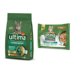 10kg syst�me urinaire ultima croquettes pour chat + 8x85g st�rilis�, lot mixte ii (poulet, boeuf, thon, ...