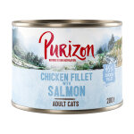 6x200g purizon adult filet de poulet, saumon - p�t�e pour chat