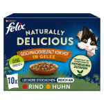 10x80g felix naturally delicious slection fermire en gele - pte pour chat