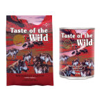 12, 2kg southwest canyon taste of the wild croquettes pour chien + 390g nurriture humide