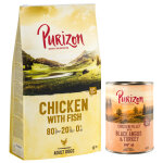 12 kg adult poulet, poisson + bo�tes black angus 6 x 400 g croquettes pour chien