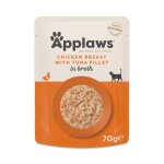 12 x 70 g blanc de poulet avec filet de thon cat natural applaws pour chat