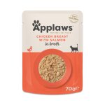 12 x 70 g blanc de poulet au saumon cat natural applaws pour chat