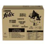 120x85g jumbopack felix tendres effil�s boeuf, poulet, cabillaud, thon - p�t�e pour chat