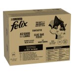 120x85g jumbopack felix tendres effil�s boeuf, poulet, cabillaud, thon - p�t�e pour chat