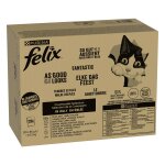 120x85g jumbopack felix tendres effil�s boeuf, poulet, canard, agneau - p�t�e pour chat