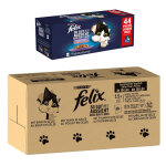 120x85g tendres effils : boeuf, poulet, cabillaud, thon felix jumbopack nourriture humide pour chat ...