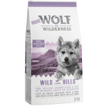 12kg croquettes + 6x800g botes junior wild hills canard wolf of wilderness
