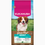 12kg eukanuba grain free adult small & medium agneau croquettes pour chien