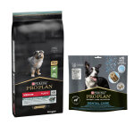 12kg optinutrition medium puppy sensitive digestion agneau pro plan - croquettes pour chien + 345g friandises ...
