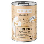 6x 400g grau nourriture pour chien poulet pur avec huile de lin humide