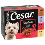 12x100g cesar s�lection viande et l�gumes en gel�e nourriture humide pour chien