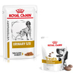 12x100g urinary s / o en sauce veterinary royal canin - p�t�e pour chien + 3x230g friandises offertes ...