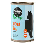 6x140g blanc de poulet / thon cosma - nourriture pour chat