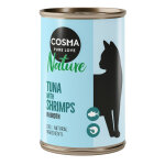 6x140g cosma nature thon, crevettes - pte pour chat