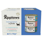 12x156g bo�tes applaws lot mixte au poisson - p�t�e pour chat