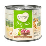 6x200g feringa organic bio adult canard, poires, menthe � chat - p�t�e pour chat