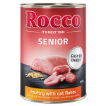 6x400g senior volaille, flocons d'avoine rocco - nourriture pour chien