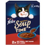 6x48g felix soup time original, s�lection de la campagne - p�t�e pour chat