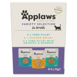 6x70g pouch au bouillon s�lection de la vari�t� (3 vari�t�s) applaws nourriture humide pour chat