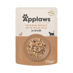 12x70g s�lection blanc de poulet, riz sauvage applaws - nourriture pour chat
