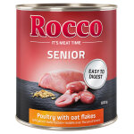 6x800g senior volaille, flocons d'avoine rocco - nourriture pour chien
