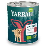 6x820g chunks boeuf, orties, tomates bio yarrah nourriture humide pour chien : - 25 % !