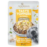 12x85g applaws taste toppers en sauce poulet, pois, potiron, haricots blancs - pâtée pour chien 12x85g applaws taste toppers en sauce poulet, pois, potiron, haricots blancs - pâtée pour chien