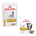 12x85g urinary s / o ageing 7 + mousse veterinary royal canin - p�t�e pour chien + 3x230g friandises ...
