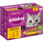 12x85g whiskas 1 + slection de volaille en sauce - pte pour chat