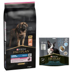 14kg optinutrition large robust adult sensitive skin saumon pro plan - croquettes pour chien + 345g friandises ...