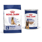 15kg maxi adult 5 + size royal canin croquettes pour chien + aliment humide : - 15 % !