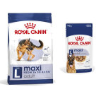 15kg maxi adult size royal canin croquettes pour chien + aliment humide : - 15 % !