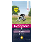 15kg puppy medium breed poulet eukanuba croquettes pour chien + 3kg offerts !
