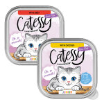 32x 100g catessy junior - pat mix (2 sortes) nourriture pour chats humide