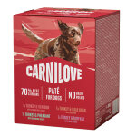4x 300g carnilove dog pouch en p�t� mix de dinde (4 vari�t�s) nourriture pour chien humide