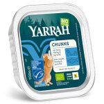 16x100g yarrah bio chunks poulet, hareng, spiruline nourriture humide pour chat