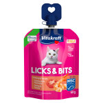 16x60g vitakraft licks & bits crevettes & tomate snacks pour chats