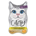 18x85g catessy p�t� souffl� au poulet et aux oeufs - sachet pour chat