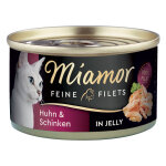 1x100g miamor filets fins poulet, jambon, riz en gel�e - p�t�e pour chat