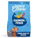 2. 5kg edgard & cooper medium adulte chien saumon sans c�r�ales croquettes pour chien