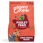 2. 5kg edgard & cooper medium senior dog poulet et saumon sans c�r�ales croquettes pour chien
